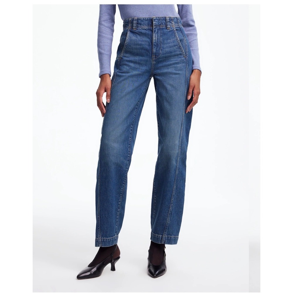 Madewell Tapered Denim Trousers High Rise Medium Wash Jeans 27P